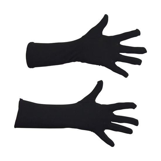 Handschoenen zwart - Willaert, verkleedkledij, carnavalkledij, carnavaloutfit, feestkledij, Sint, Piet, 6 december, zwart, roetpiet, Sinterklaas, Spanje